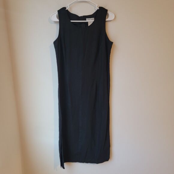 Chelsea Studio Womens Midi Dress Size 10 Petite Linen Blend Minimalist Capsule - Picture 1 of 6